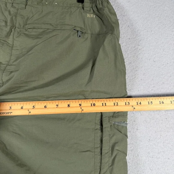 REI Sahara Convertible Cargo Hiking Pants Olive Green Womens 14 Petite UPF 50+ - Picture 9 of 14
